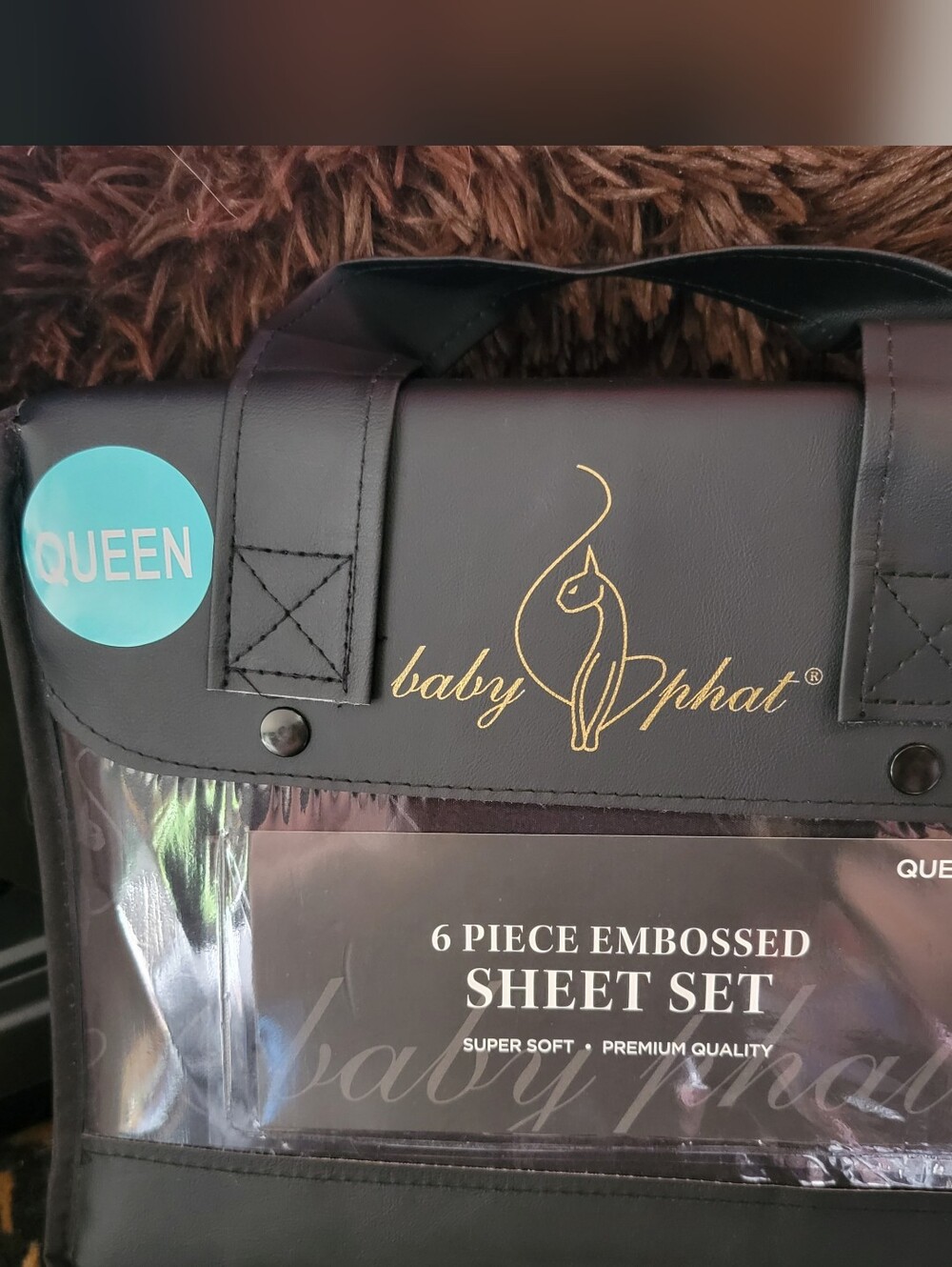 Baby Phat Black Queen Piece Sheet Set New!